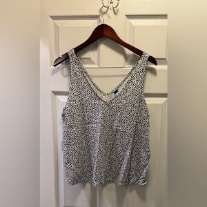 Old Navy Cream and Black Floral Tank Top